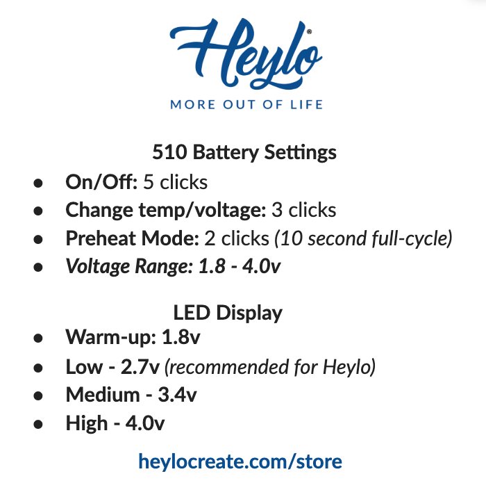 Heylo 510 Battery